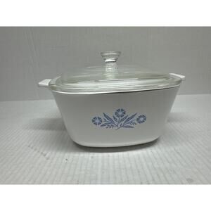 CorningWare Blue Cornflower 7 Cup Casserole 1 3/4 Qt P-13/4-B With‎ Lid USA Made